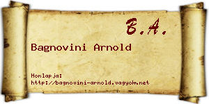 Bagnovini Arnold névjegykártya